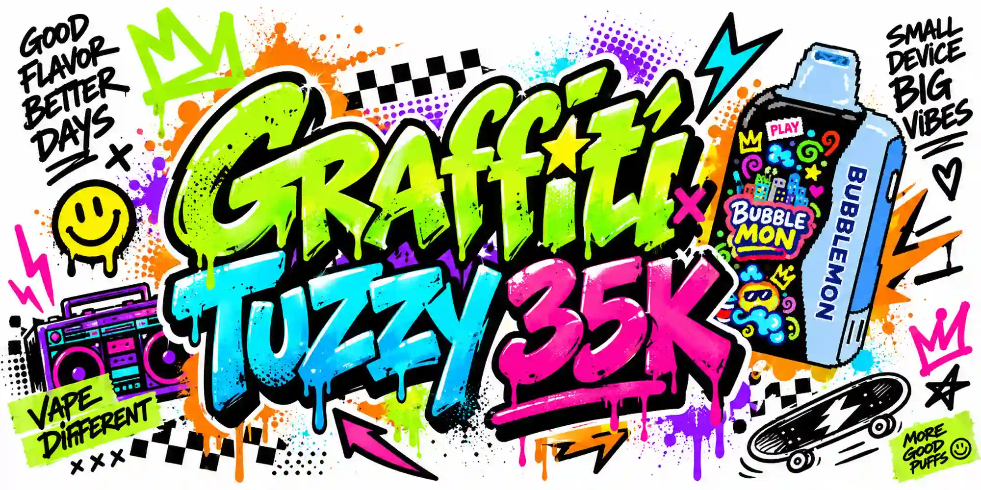 Graffiti Tuzzy 35K のカラフルなグラフィティポスター